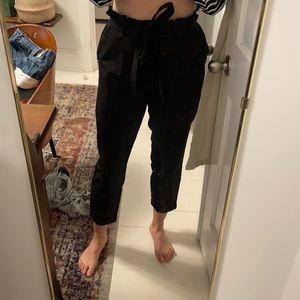 Black paperbag trousers